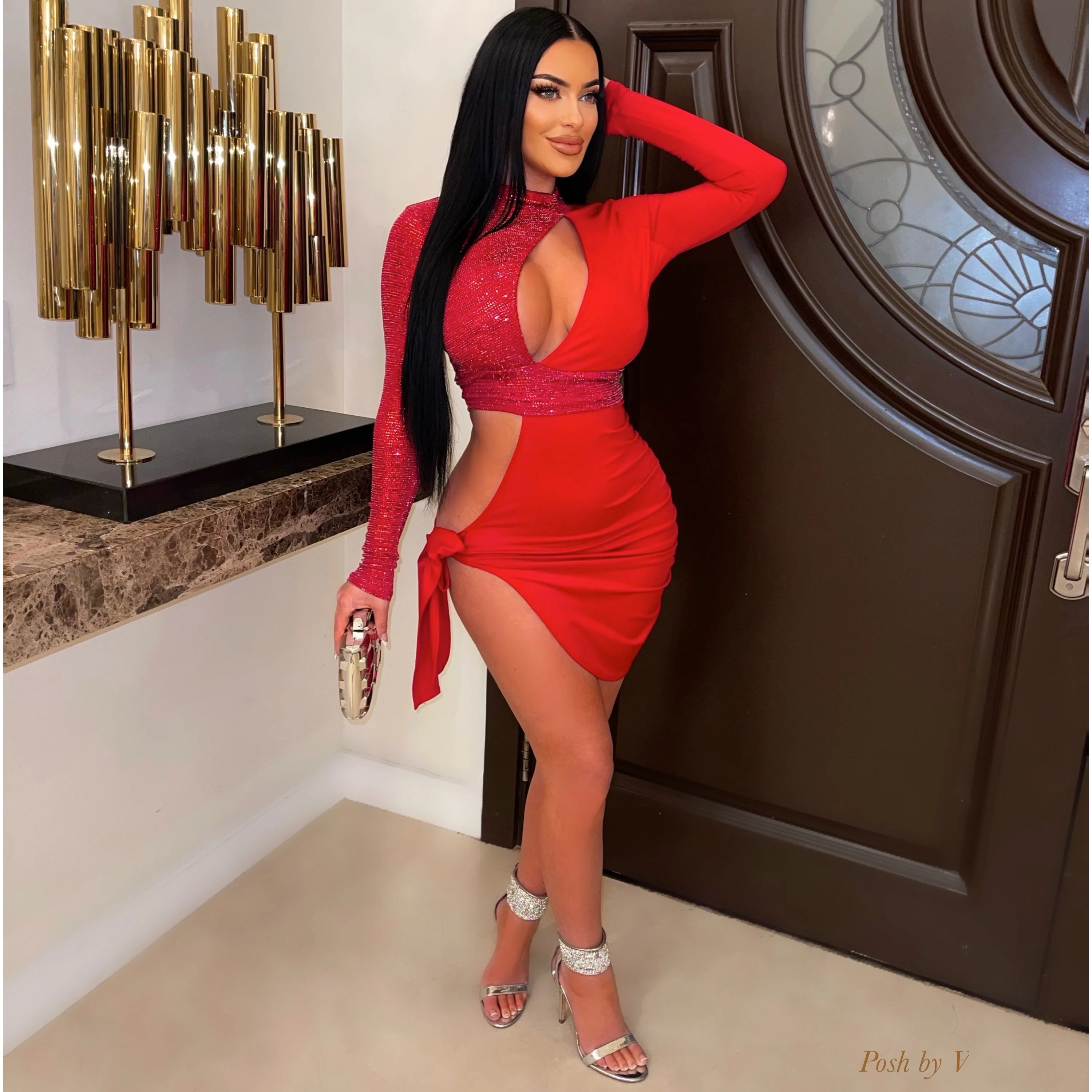 Adore tied dress (Red)