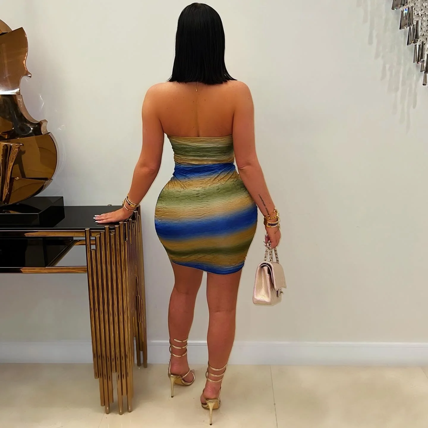Aisha mini dress (Blue/green) - Image 2