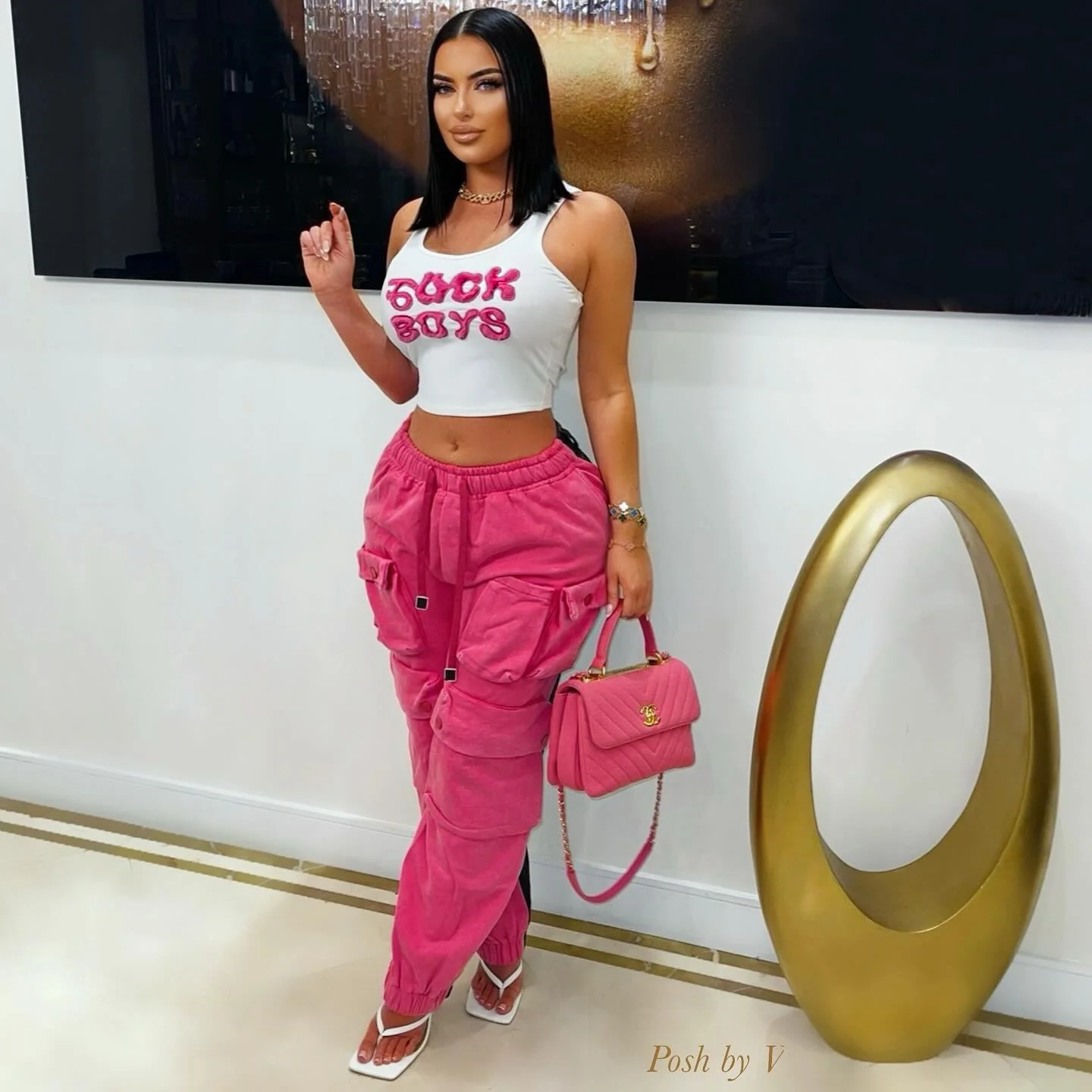 Boys crop top (White/pink)