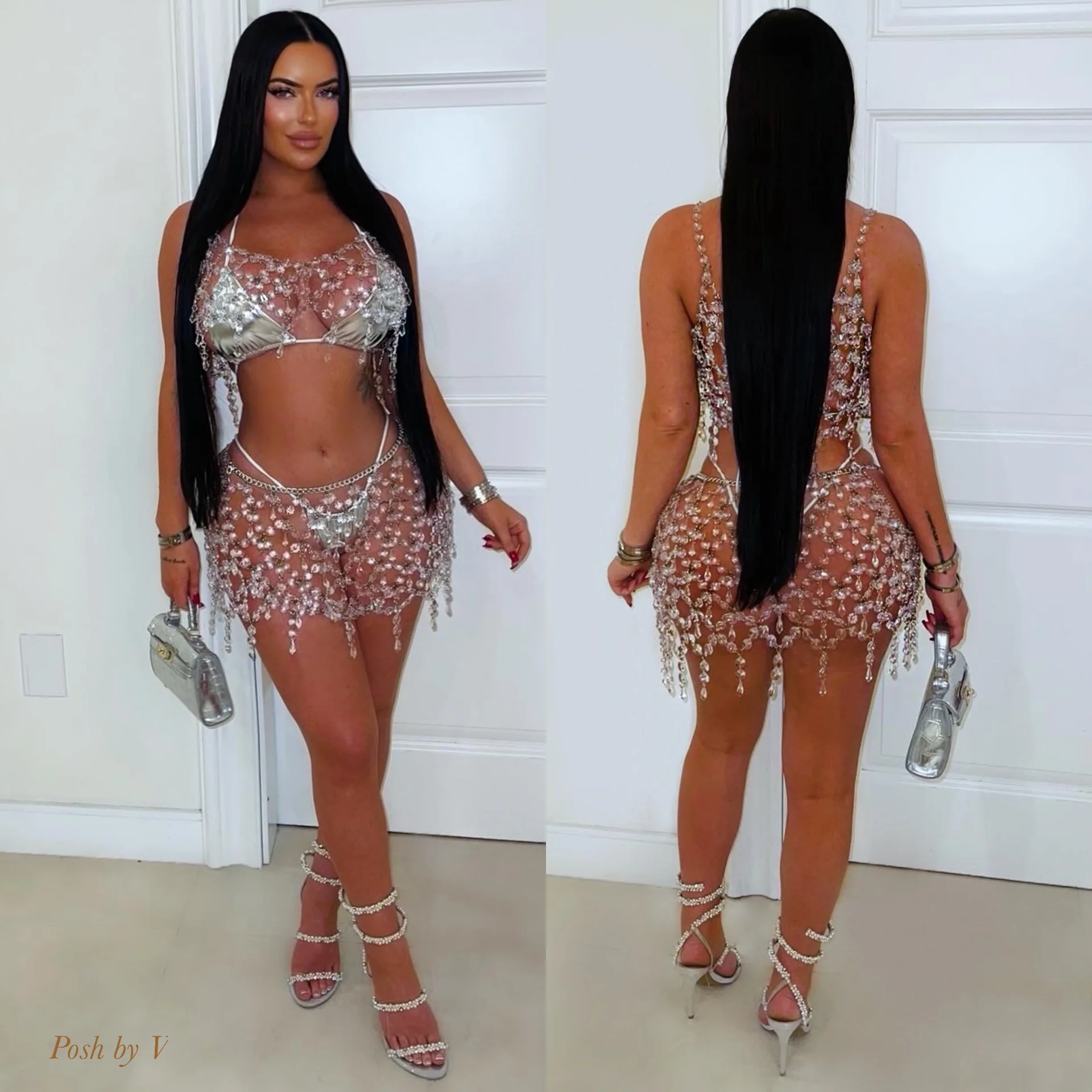 Chrome bikini (Silver/white) - Image 3