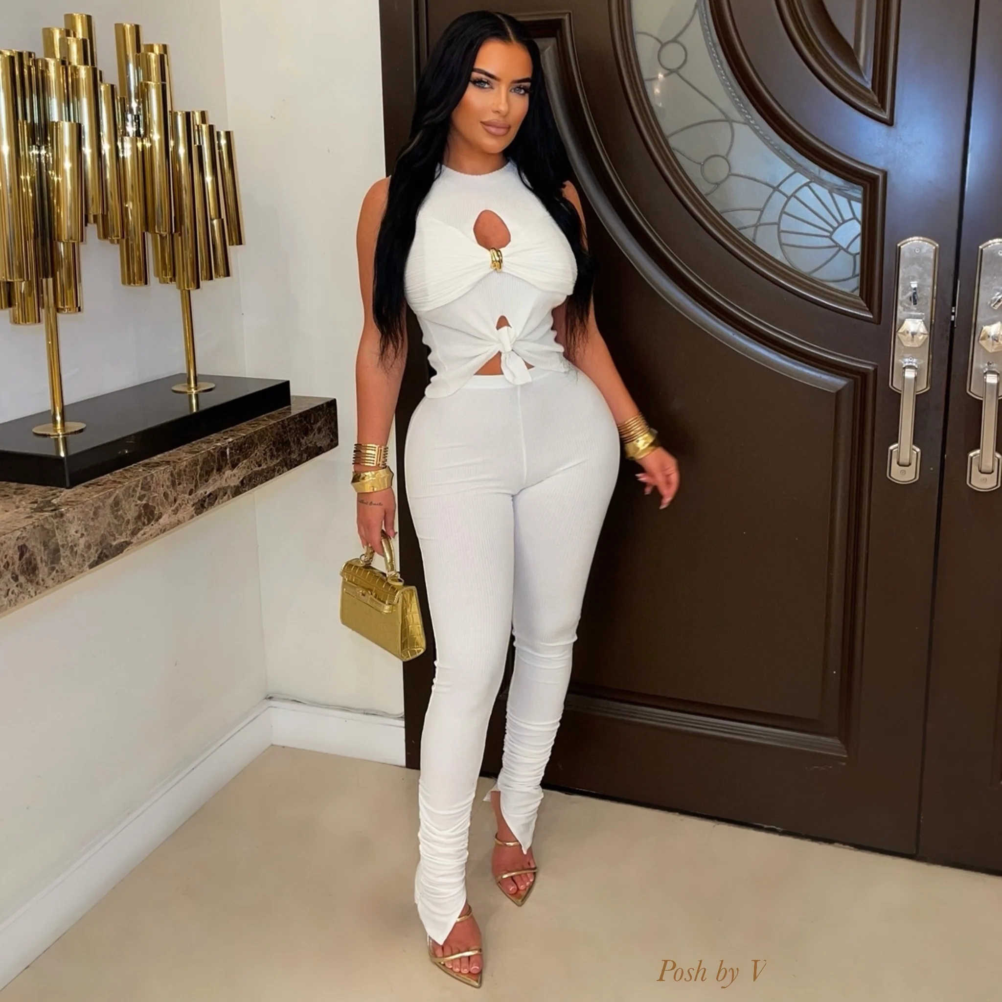 Coi ribbed leggings (Ivory) - Image 2