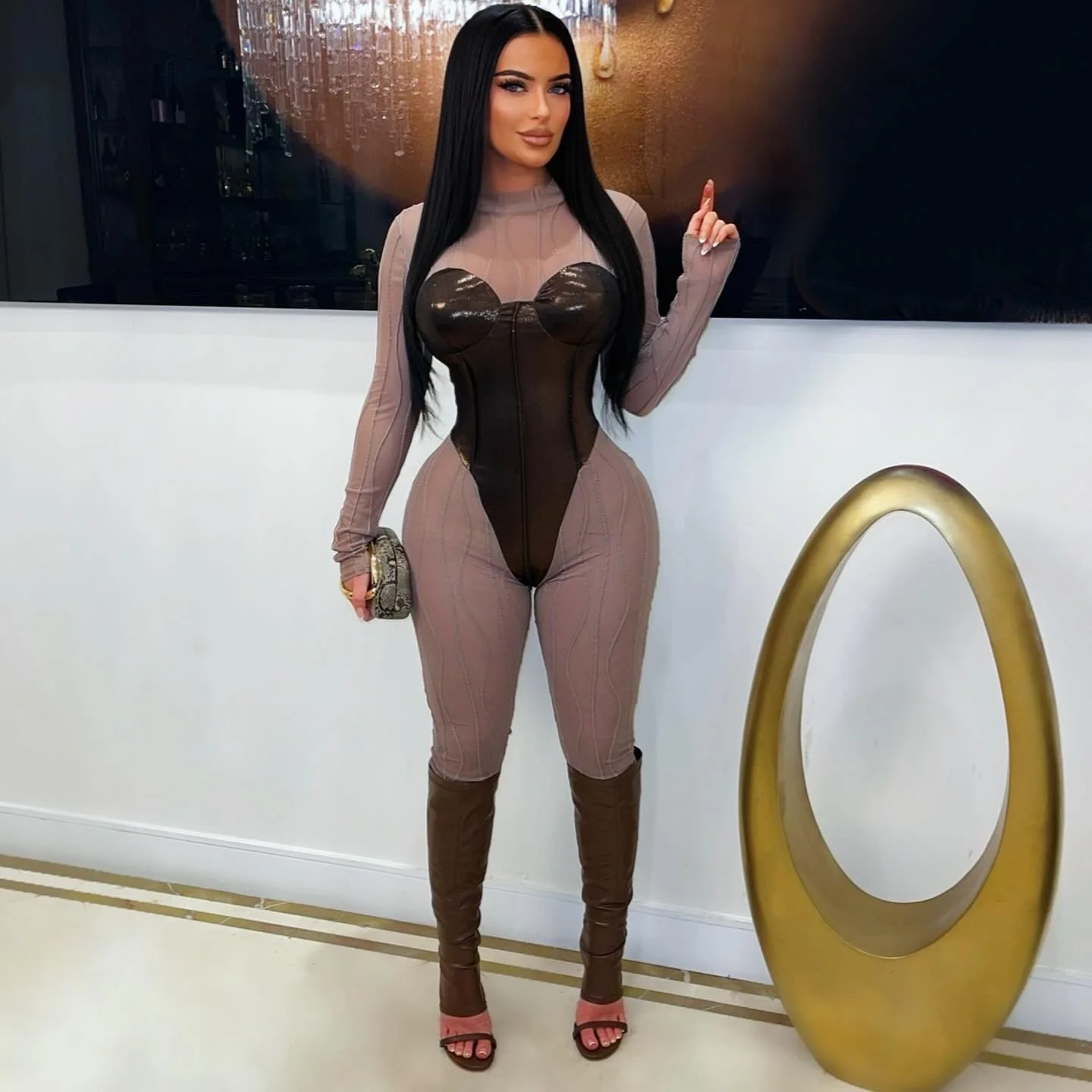Deja jumpsuit (Taupe/bronze)