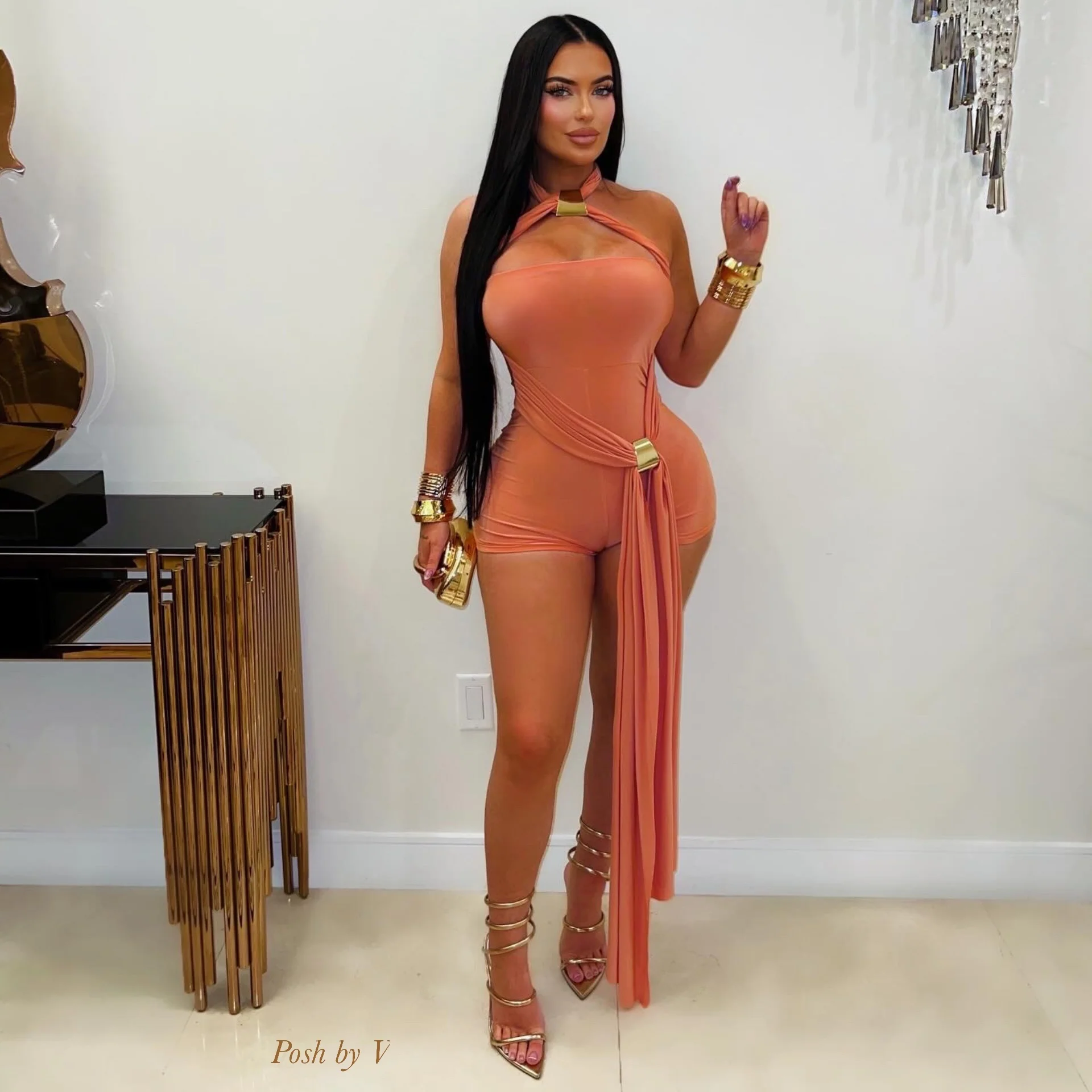 Dian romper (Mocha/gold) - Image 2