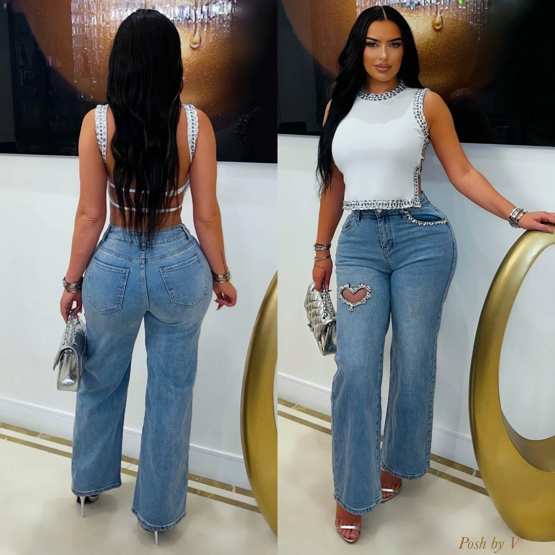 Forever heart jeans (Blue) - Image 2