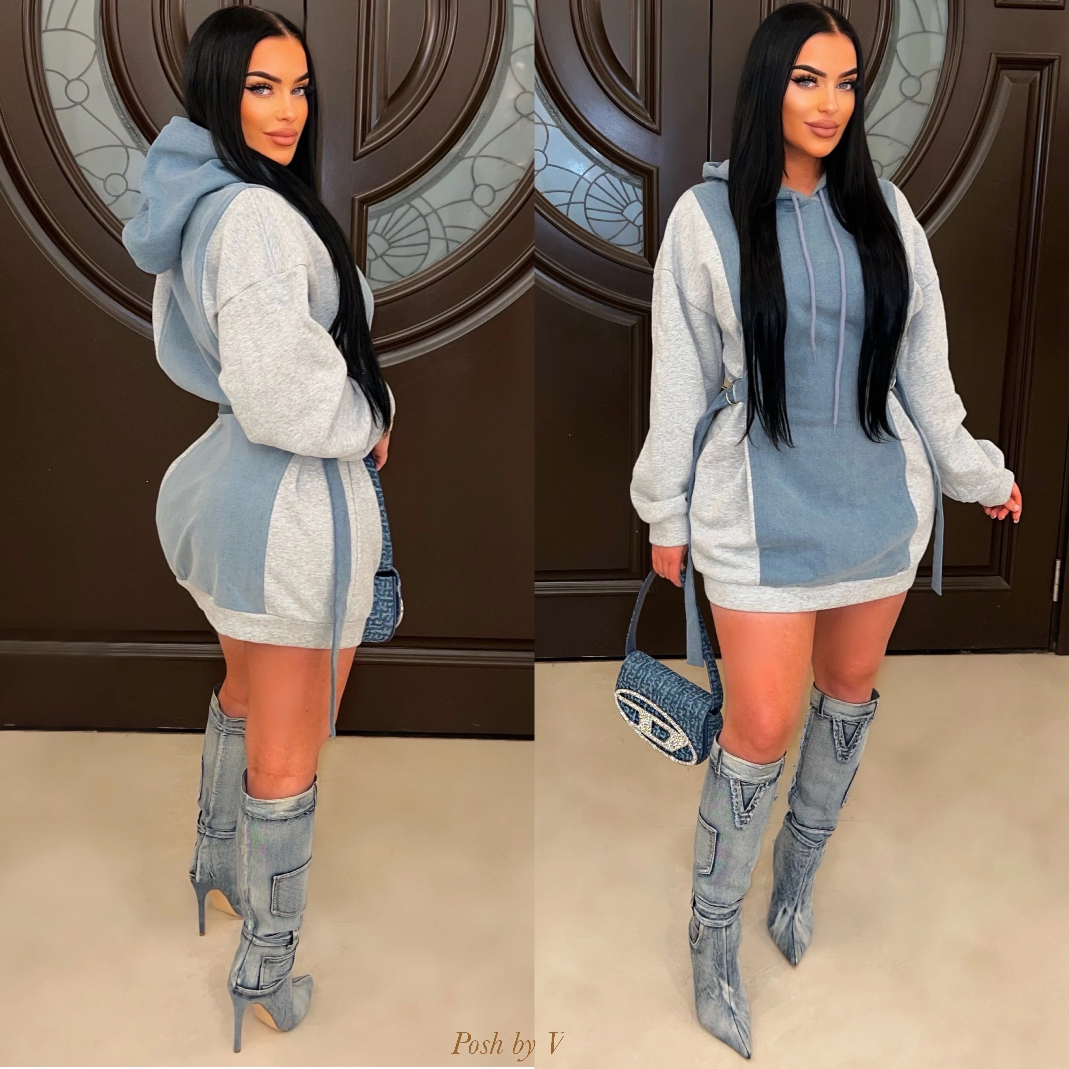 Gigi jeans boots (Blue) - Image 3