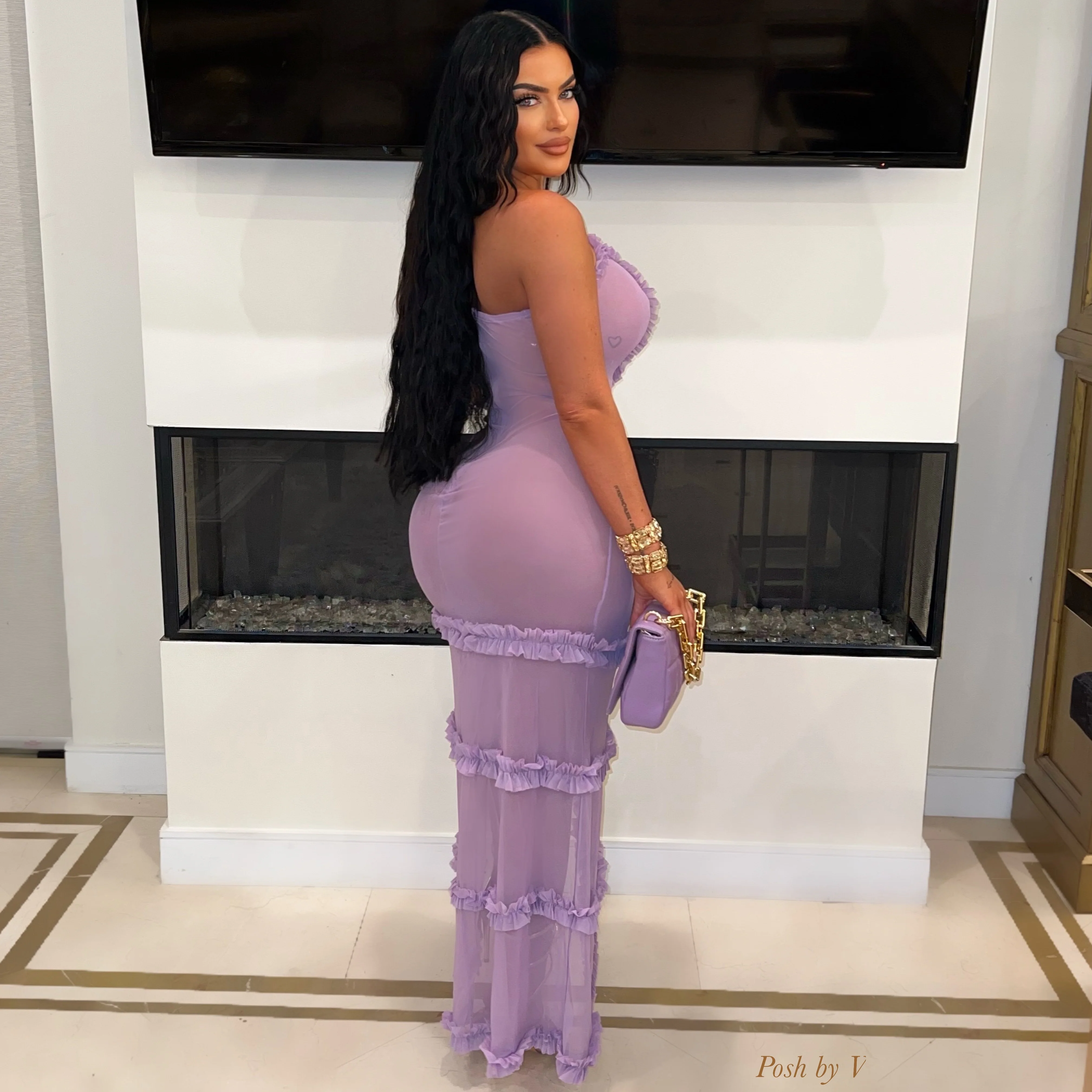 Jeze ruched maxi dress (Mint) - Image 3