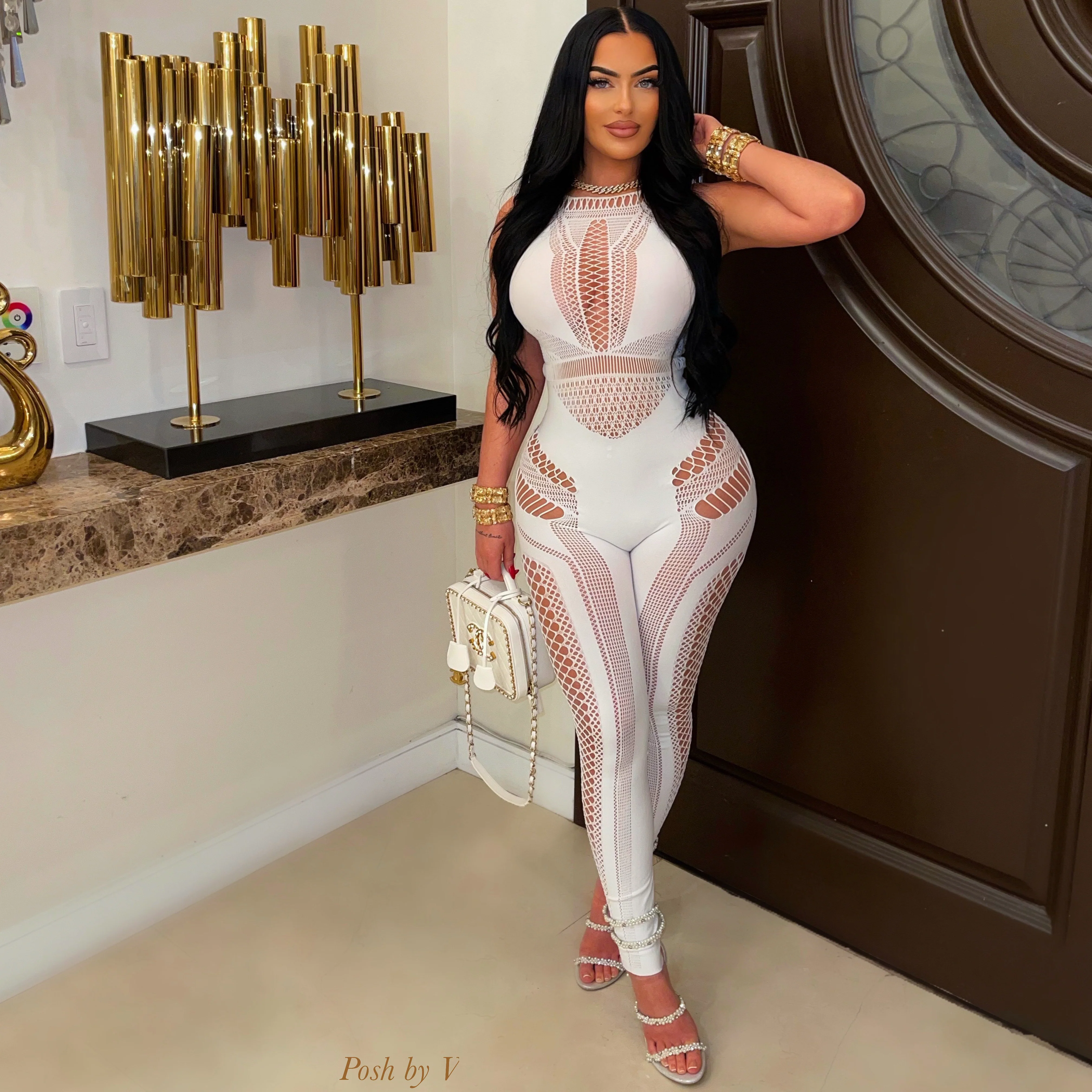 Kassi caged jumpsuit (Sky blue) - Image 2