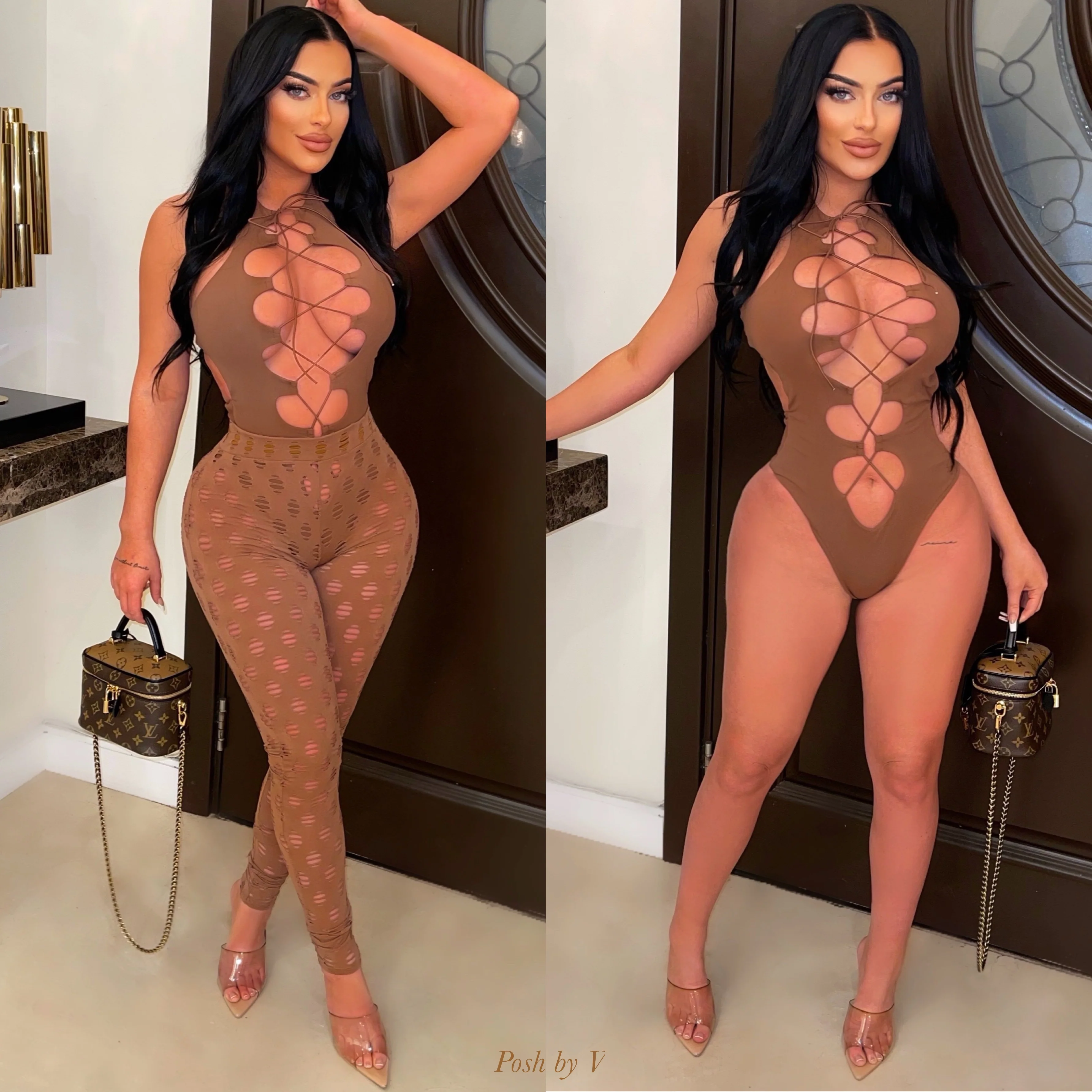 Lesha mesh leggings (Mocha)