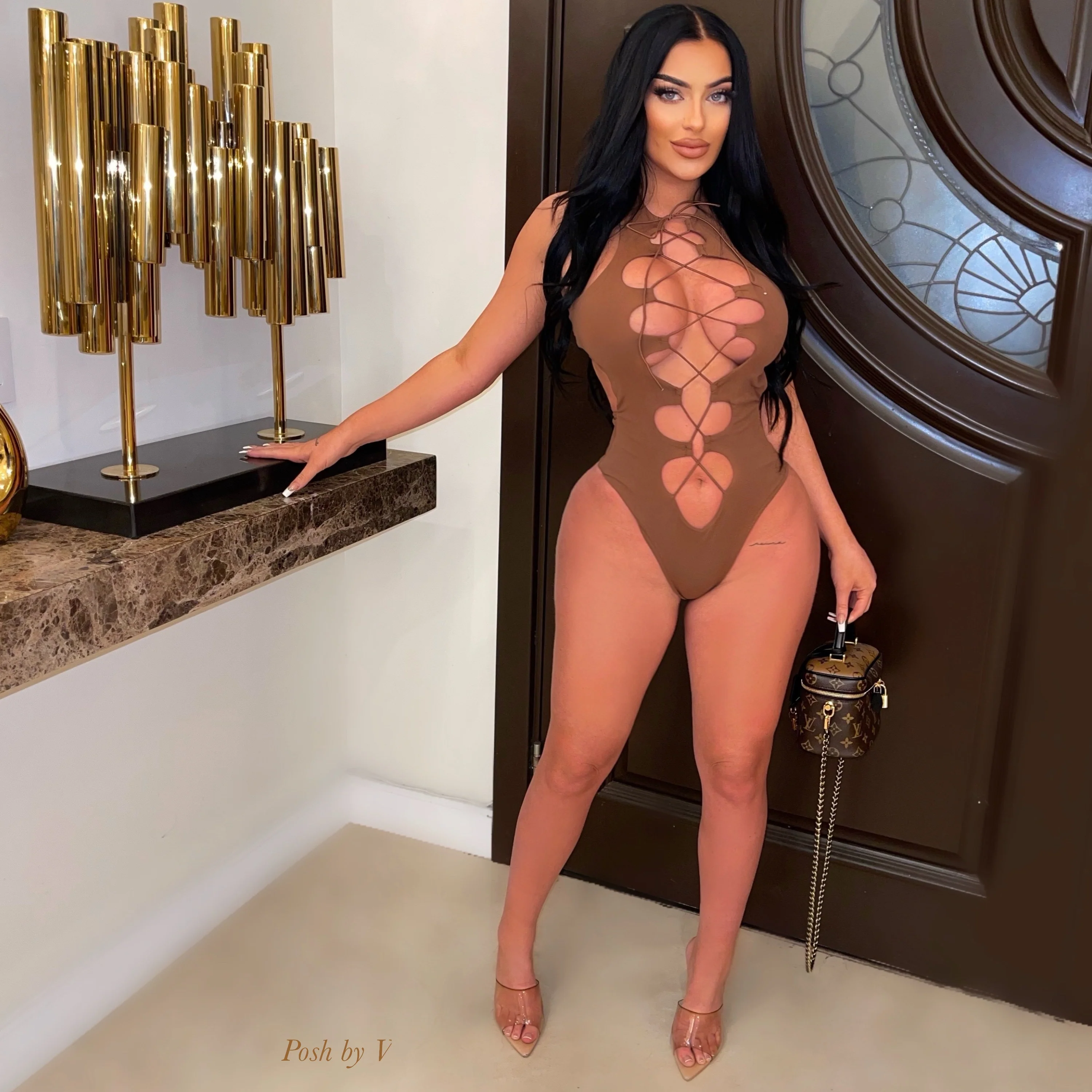 Lesha mesh leggings (Mocha) - Image 3