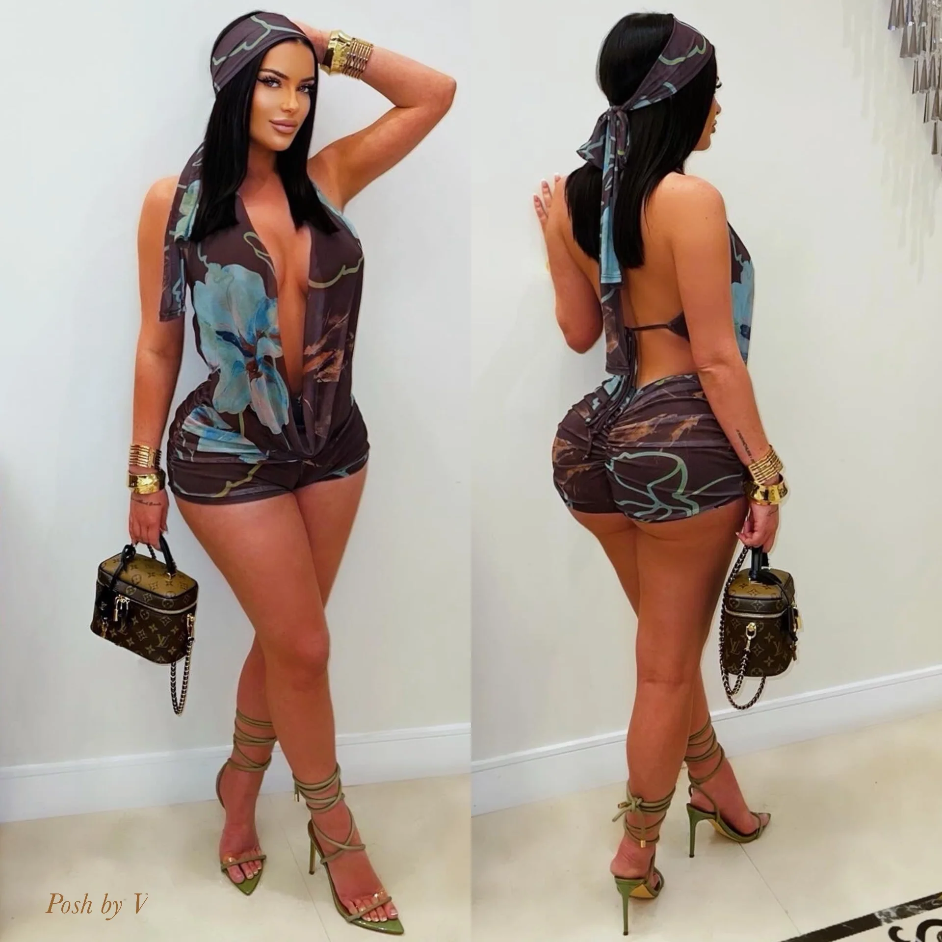 Lola romper w/head wrap (Purple) - Image 2