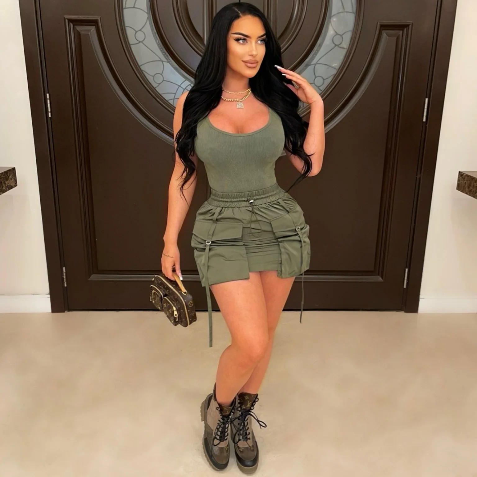 Lyn cargo skirt (Olive)