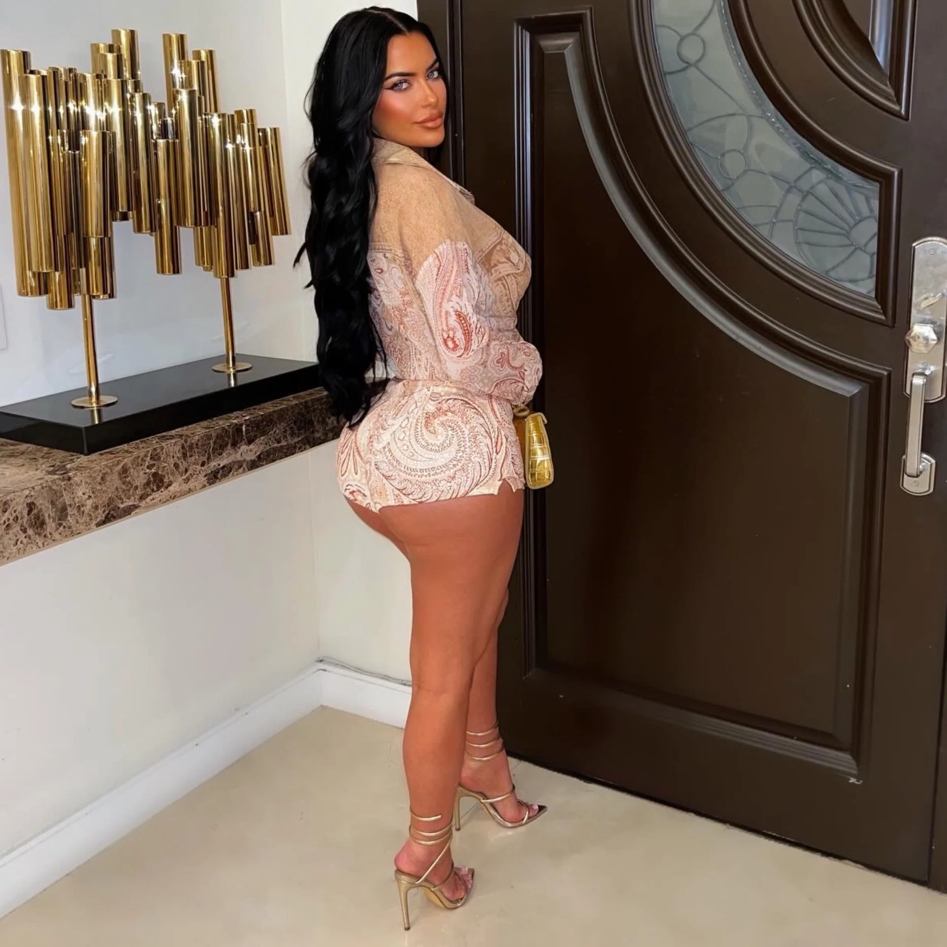 Meeva shorts set (Tan multi) - Image 2
