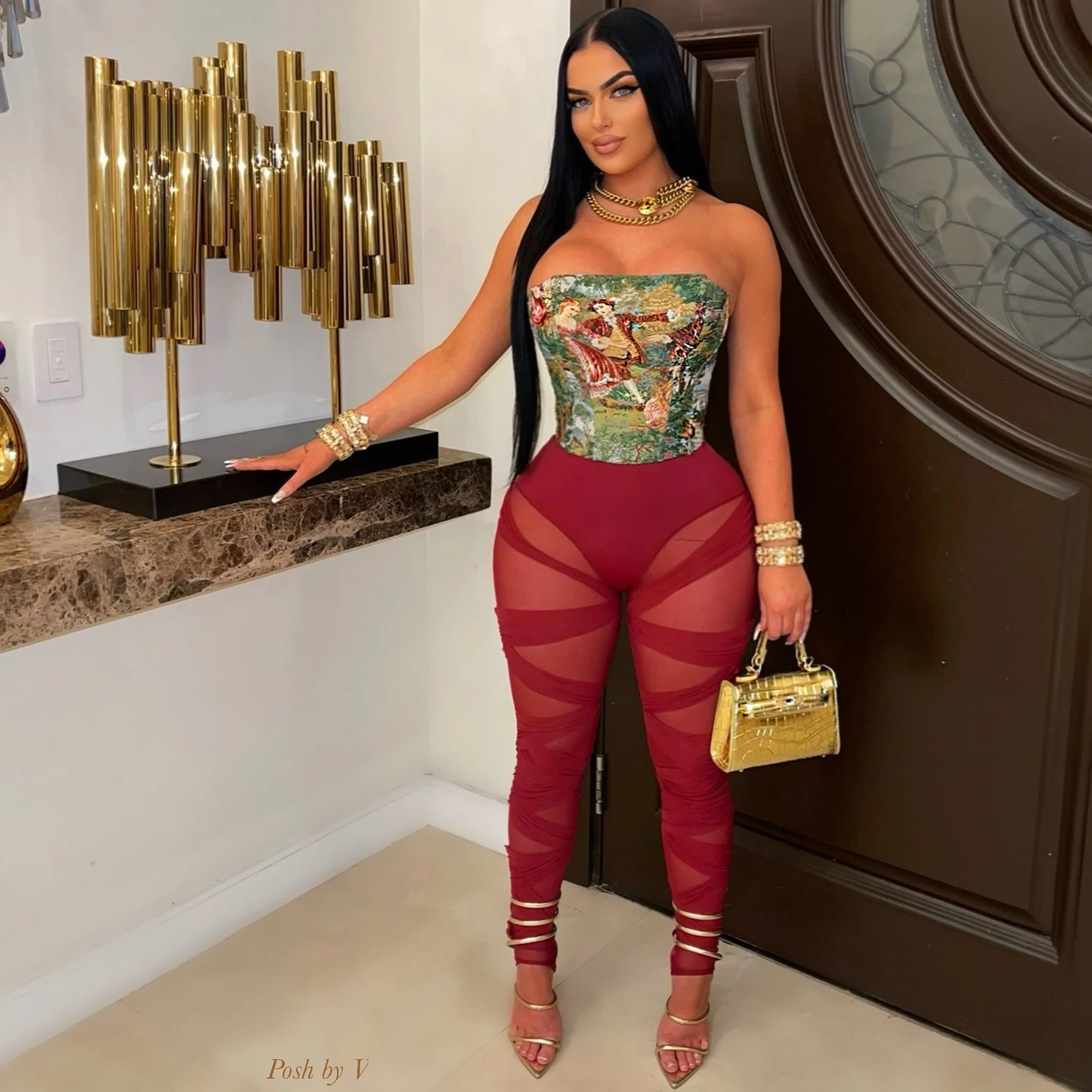 Milan caged leggings (Black) - Image 2