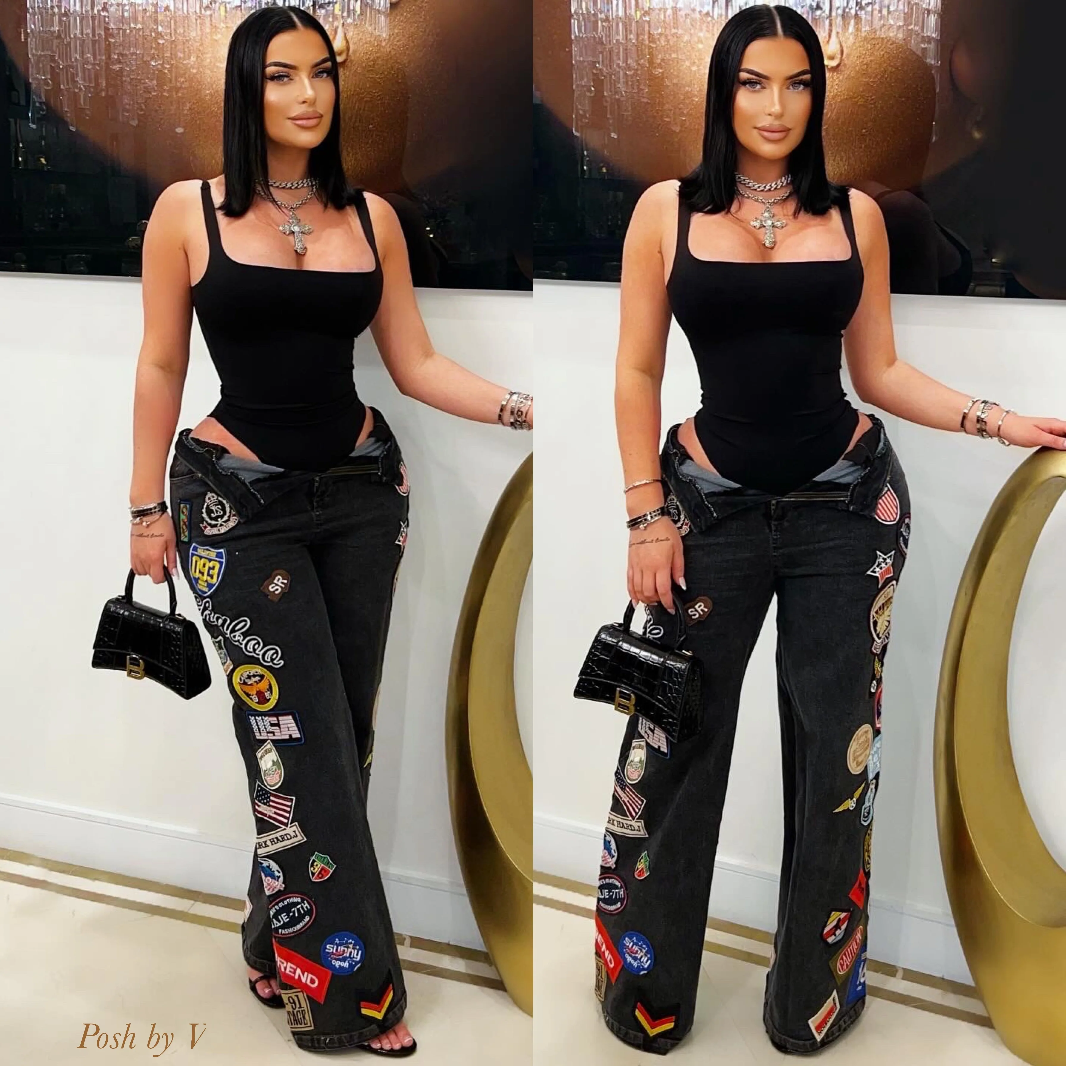 Milli patch jeans (Black multi)