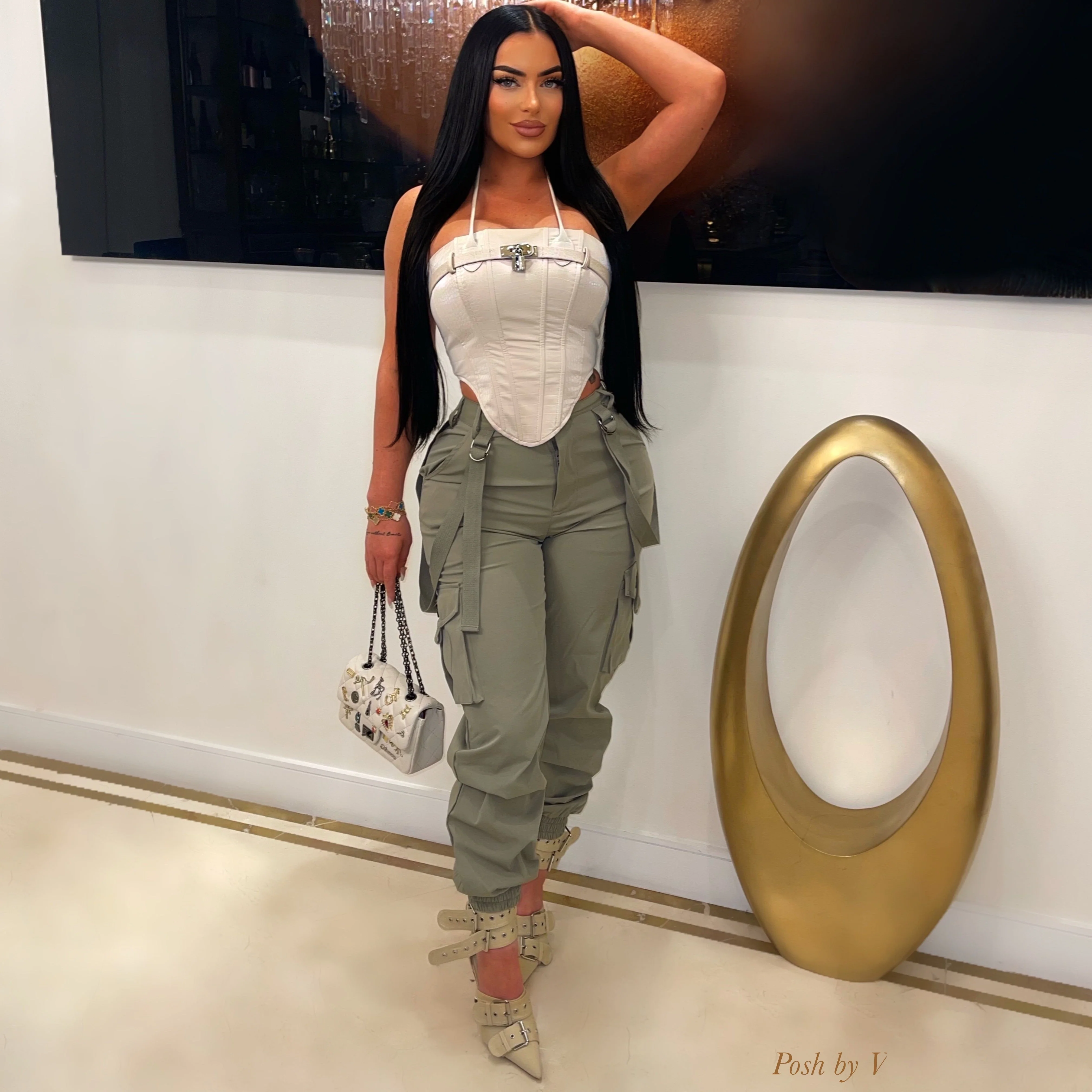 Paige cargo pants (Blue) - Image 2