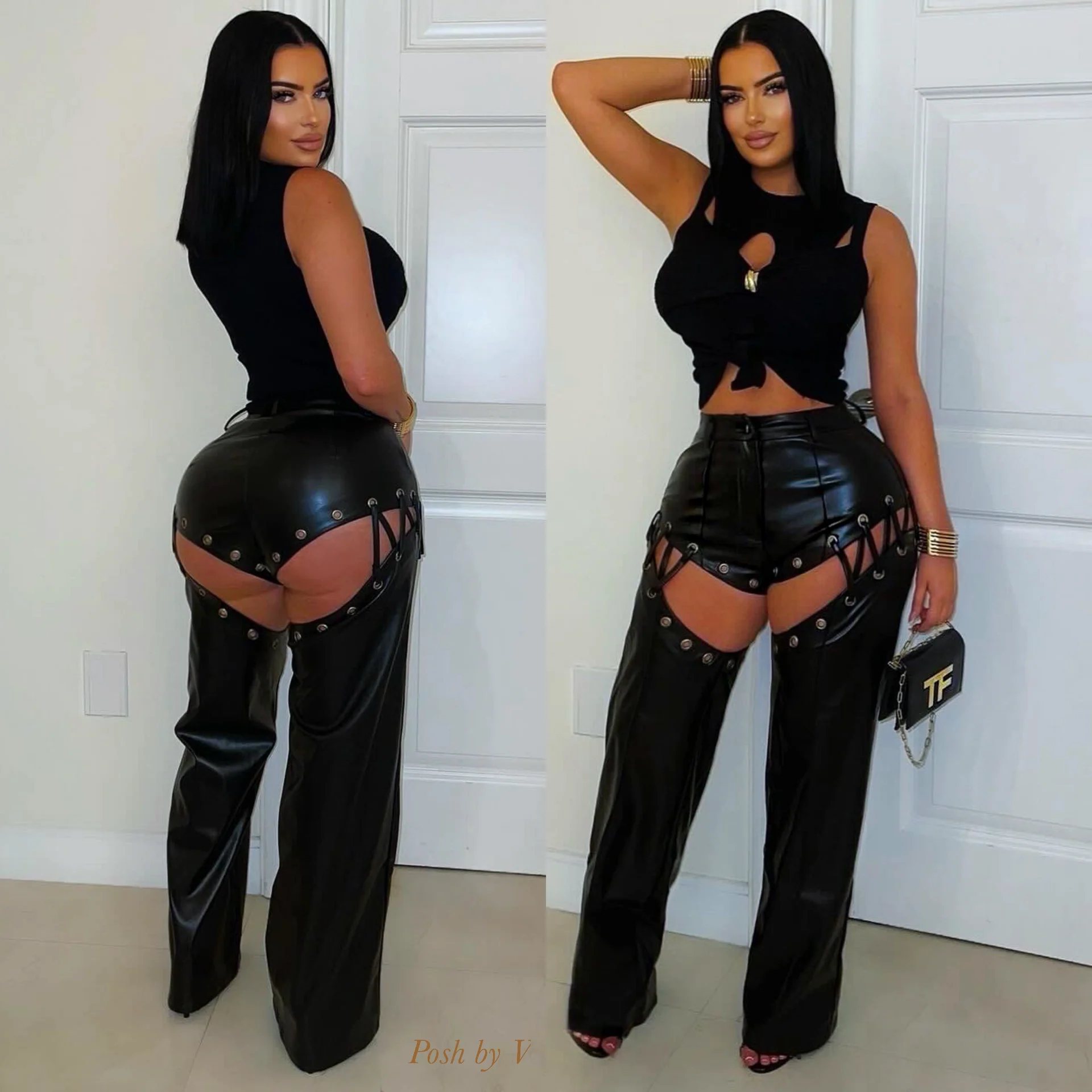 Rodeo laced leather pants (Nude) - Image 2