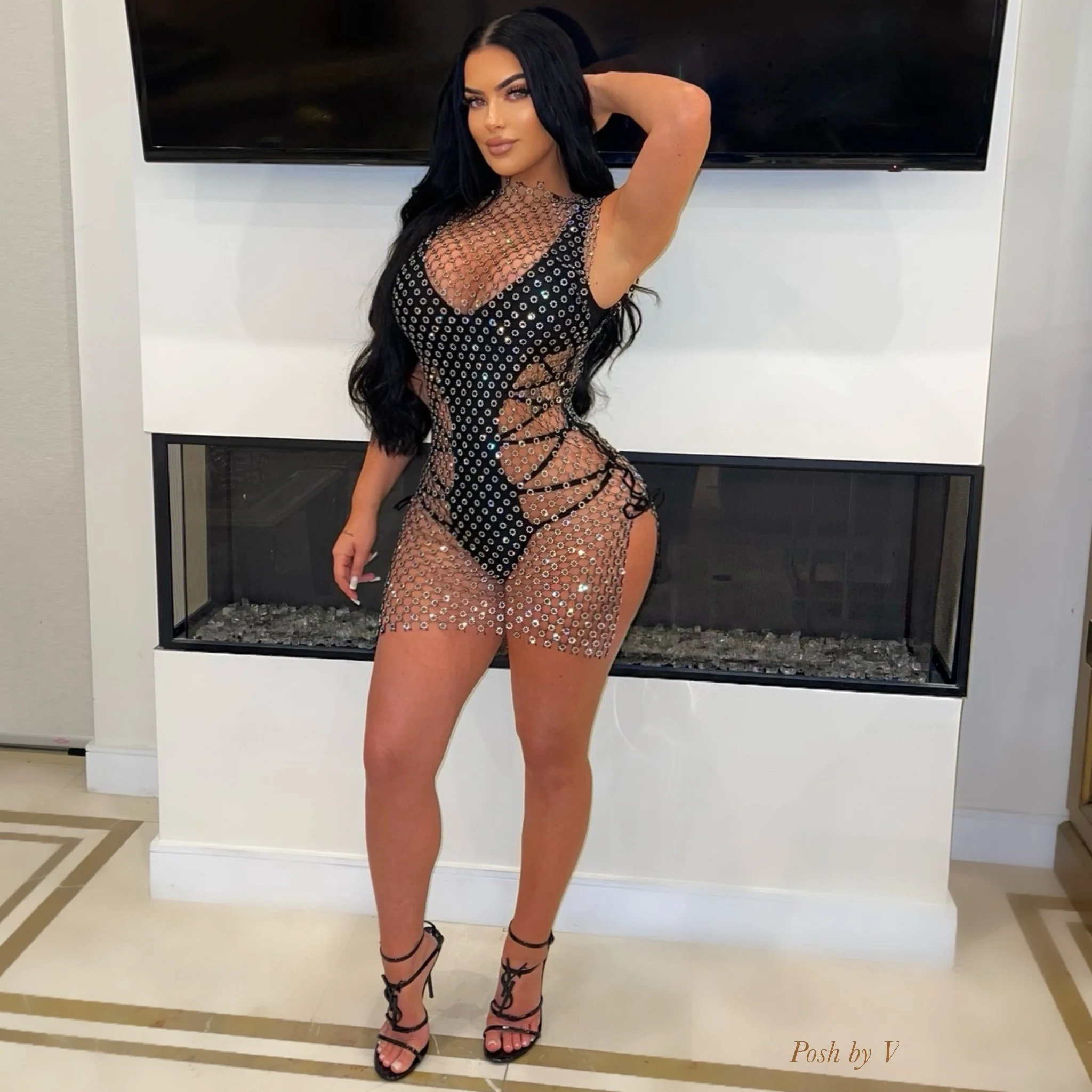 Sade caged monokini (Black) - Image 3