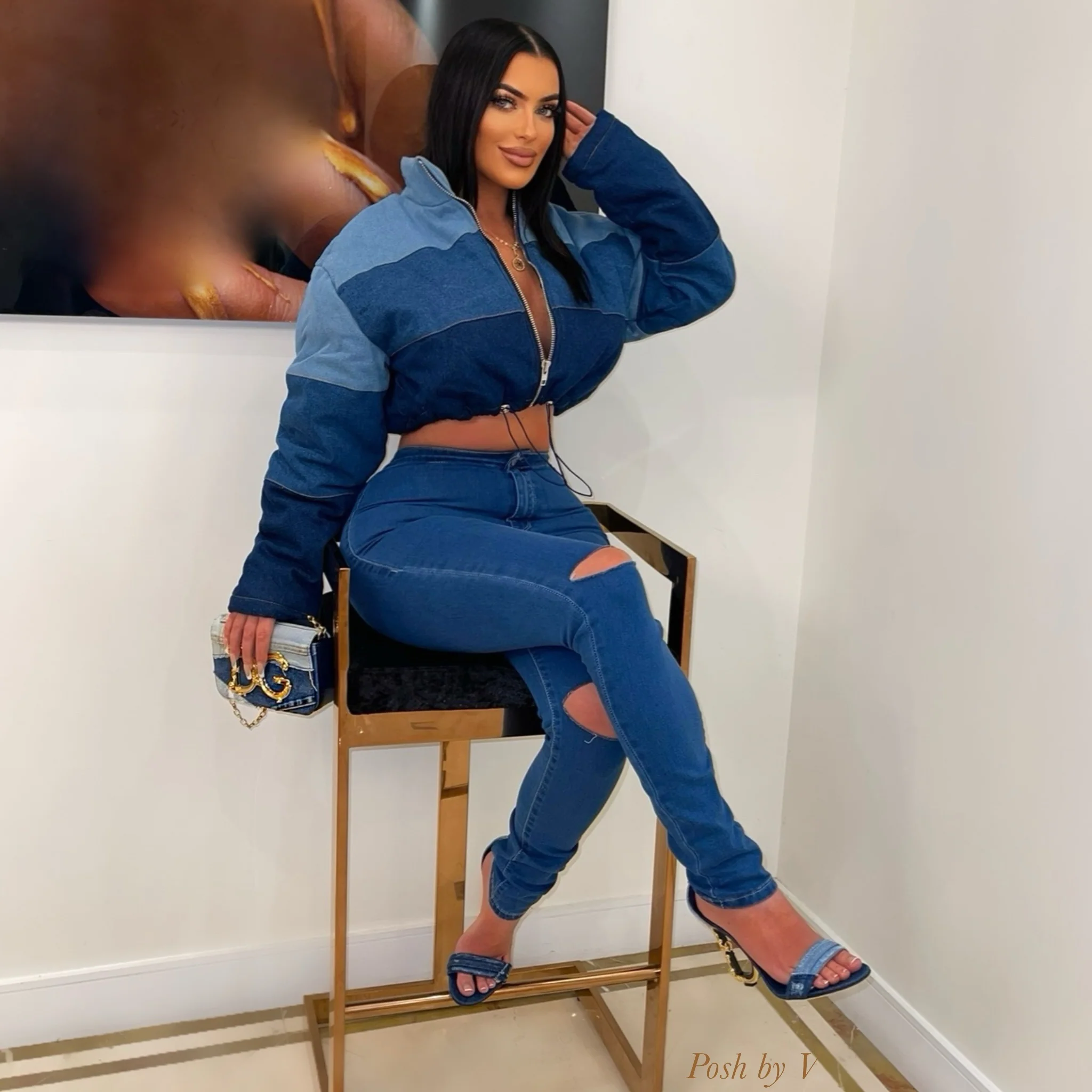 Sade slit Jeans (Blue) - Image 2