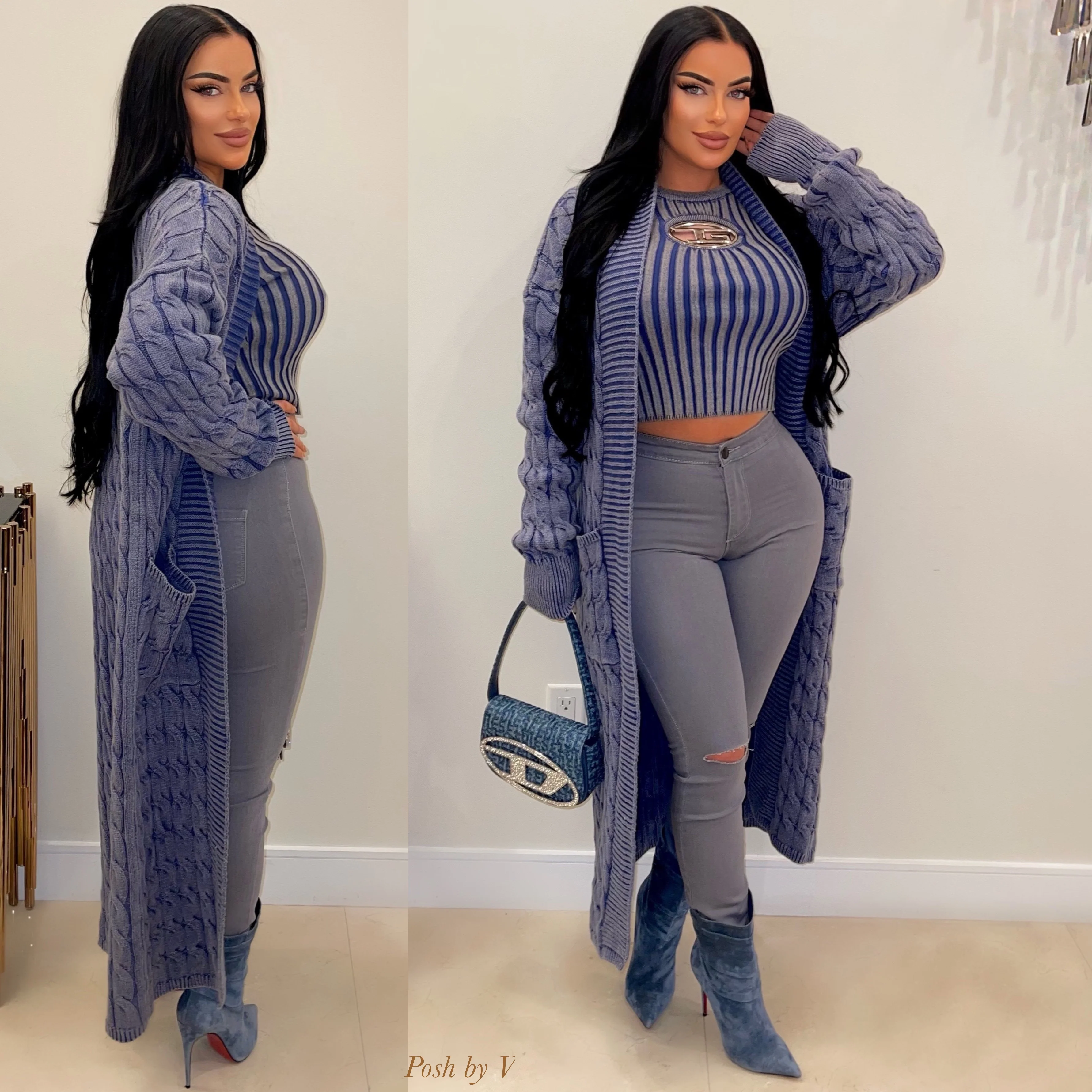 Sade slit Jeans (Grey) - Image 3