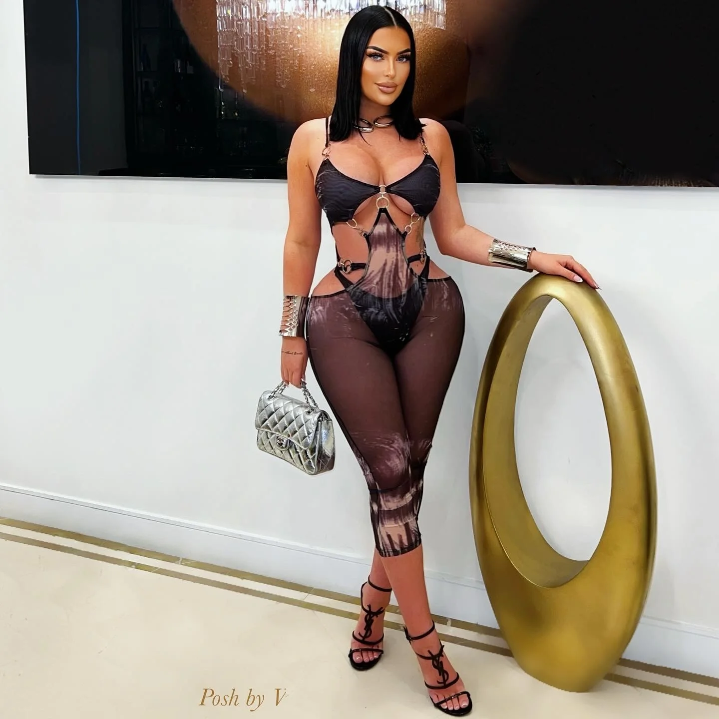 Tekki caged jumpsuit (Black/grey)