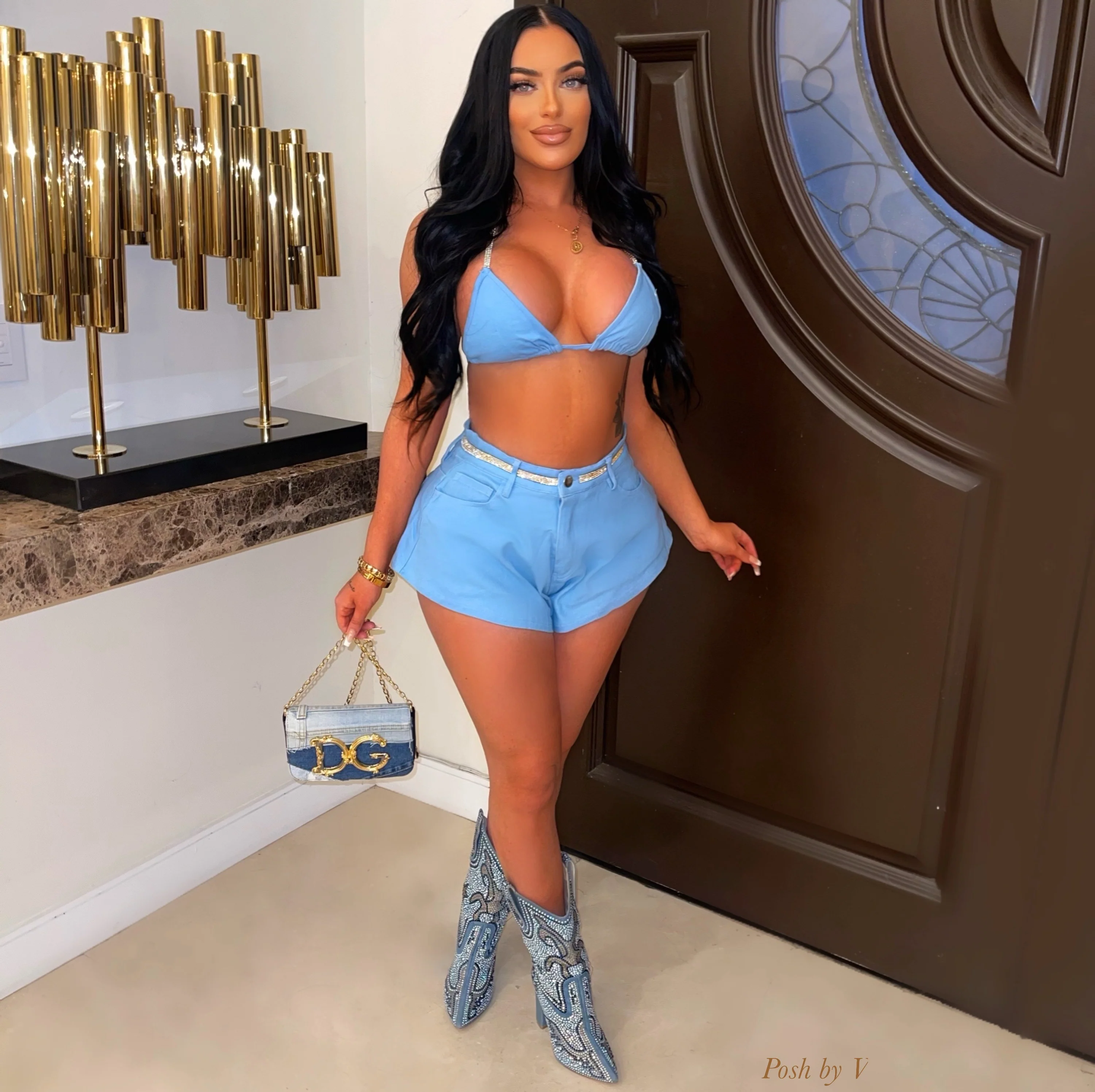 Val skater shorts set (Blue)
