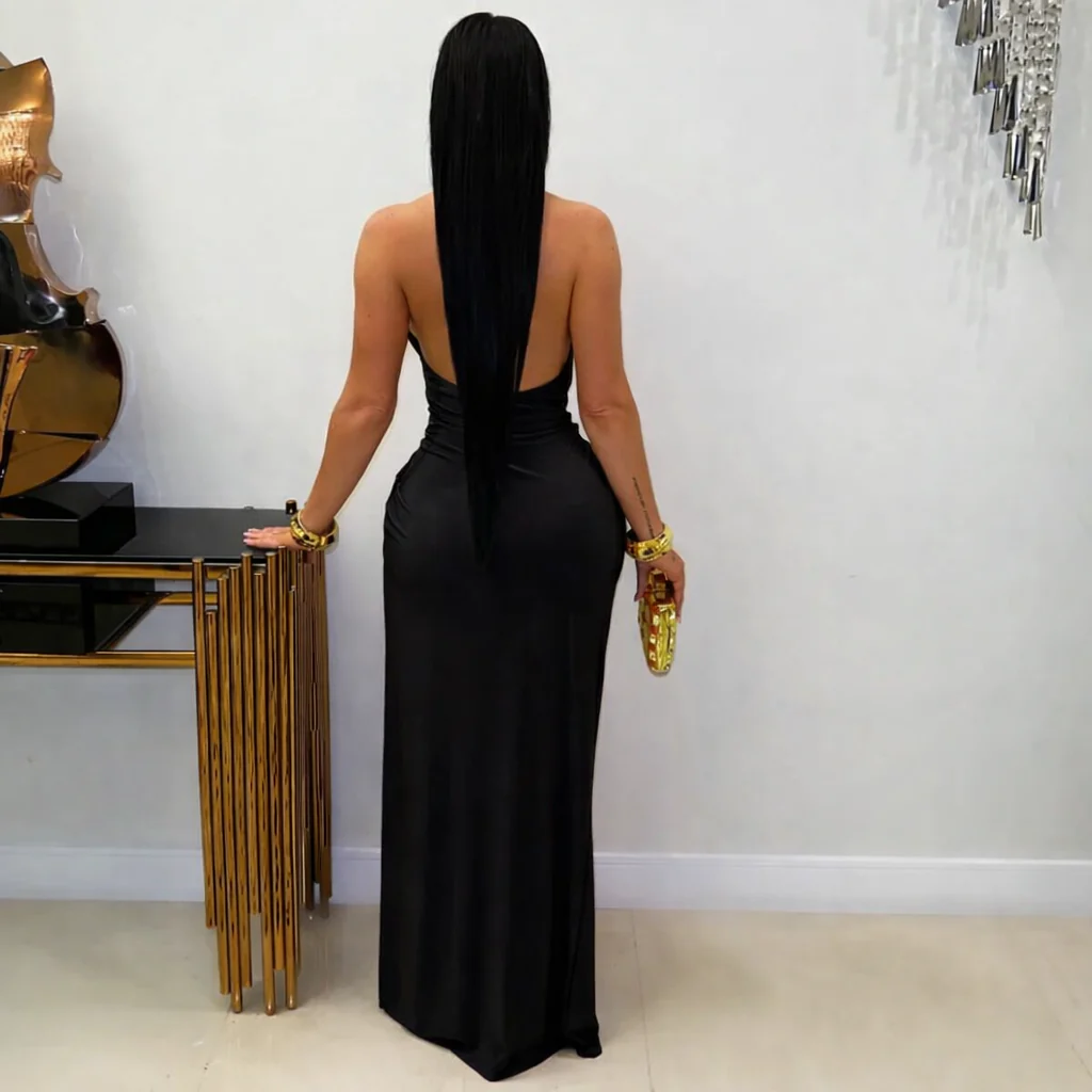 Veline maxi dress (Blue) - Image 3