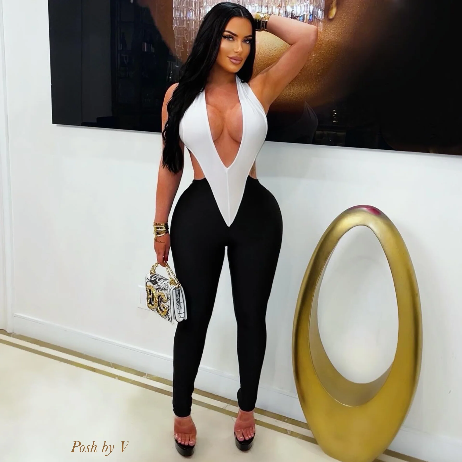 Vera jumpsuit (White/black) - Image 2