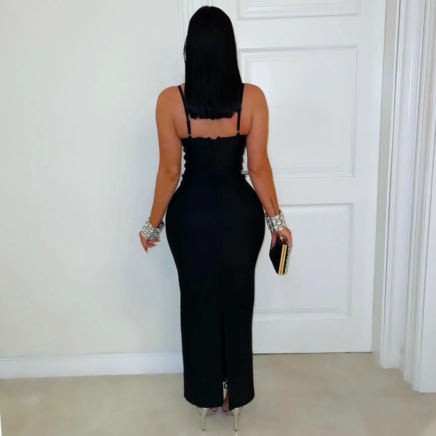 Viola crystal bandage dress (Black/silver) - Image 2